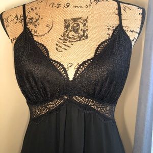 I.N.C. Black Lace and Chiffon Gown